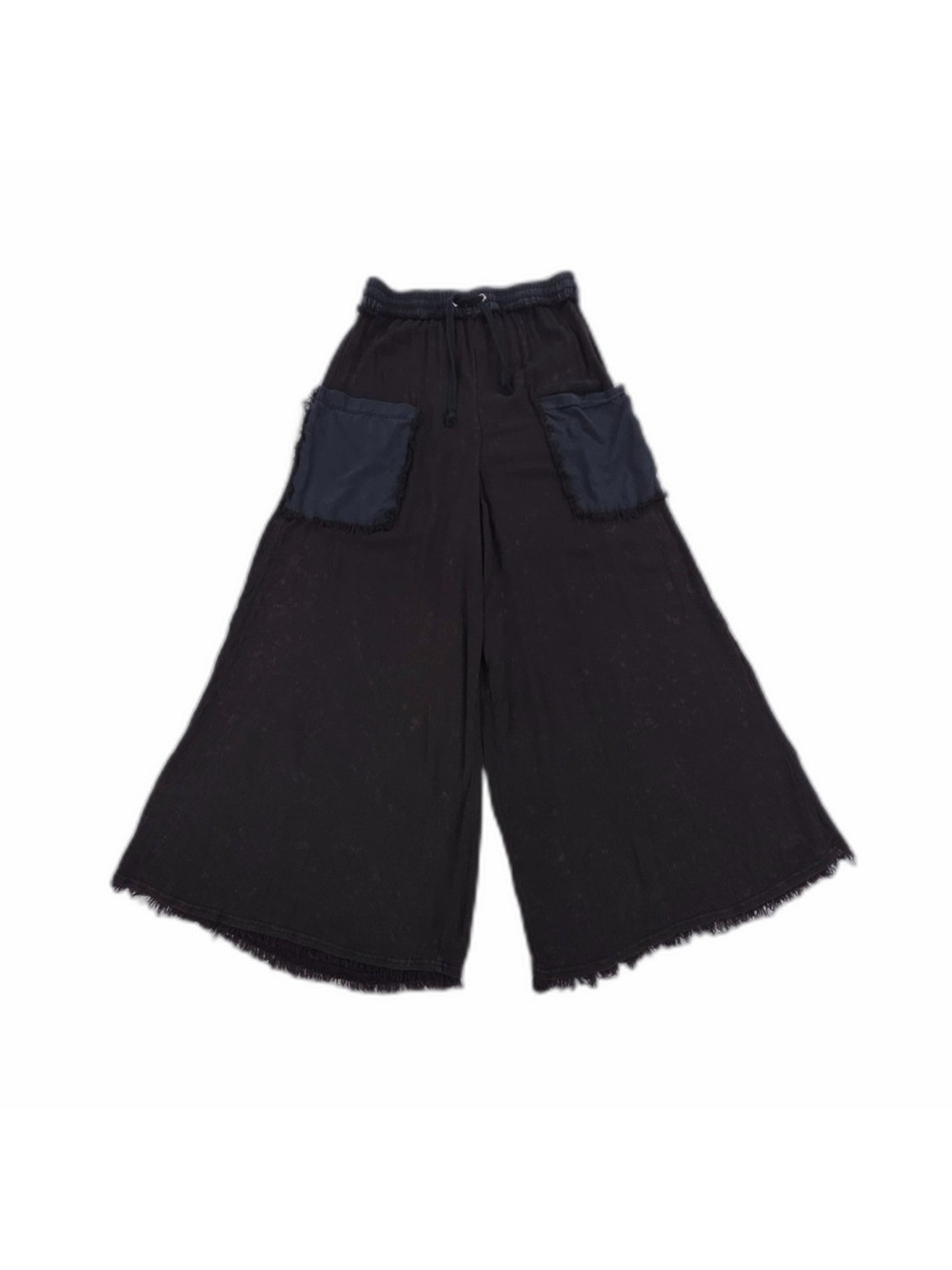 FREE PEOPLE Sure Thing Pants Wide Leg Black Beachy Boho Grunge Hippie 90s Y2k